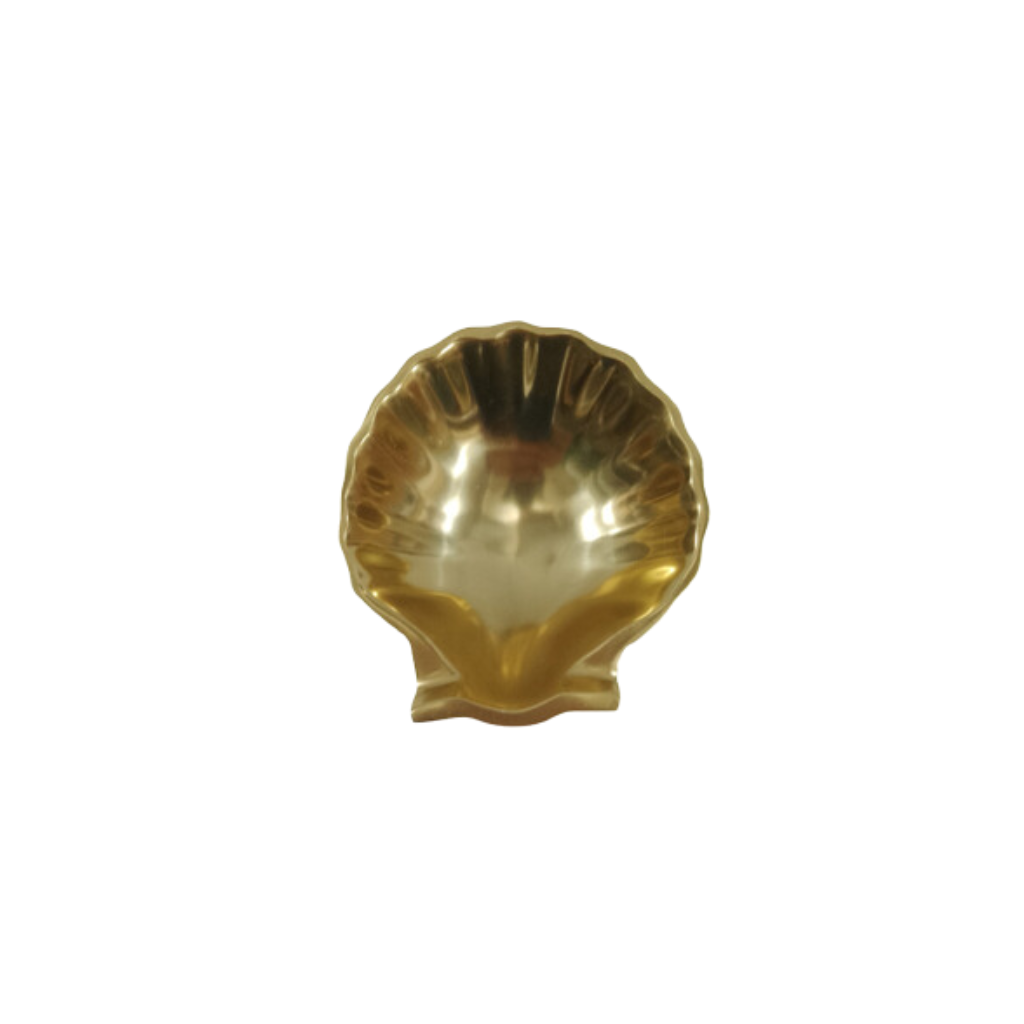 Charola concha chica metal dorado