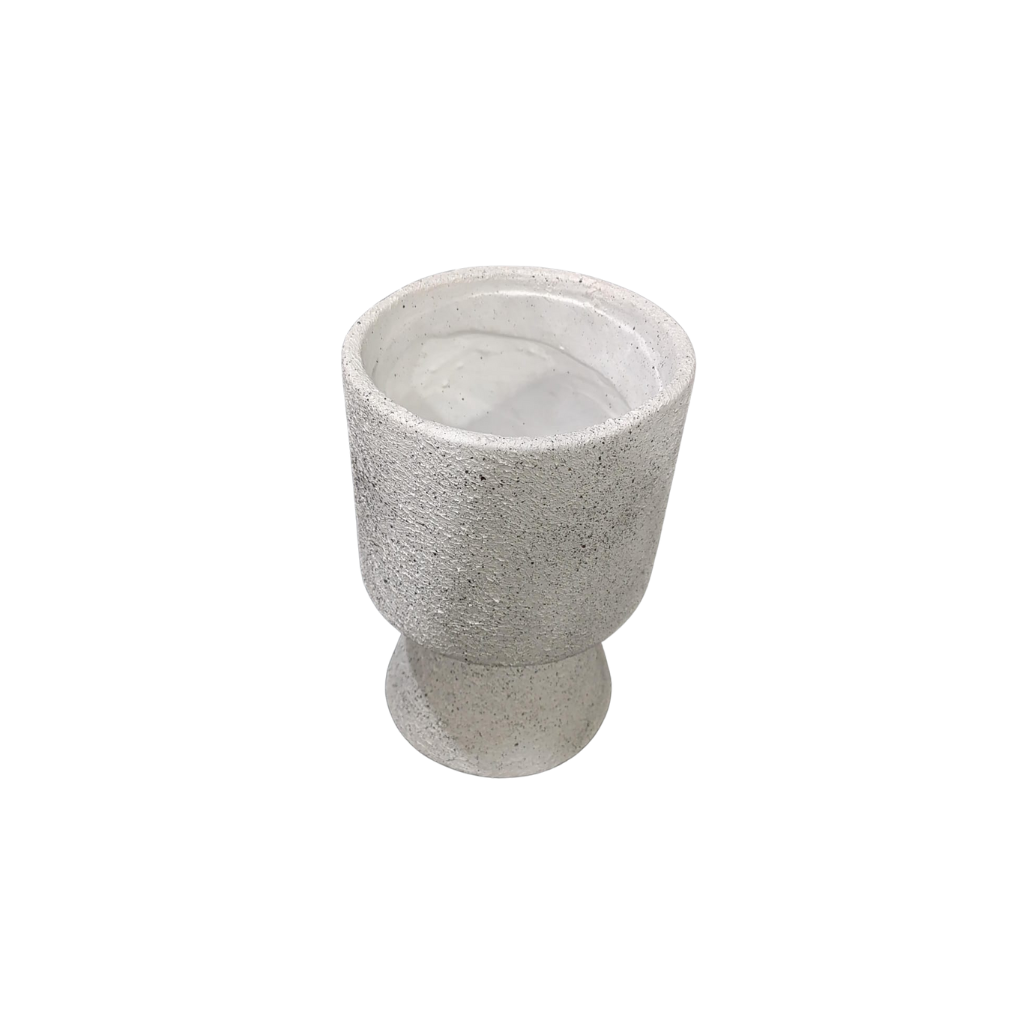 Florero vaso liso granito blanco