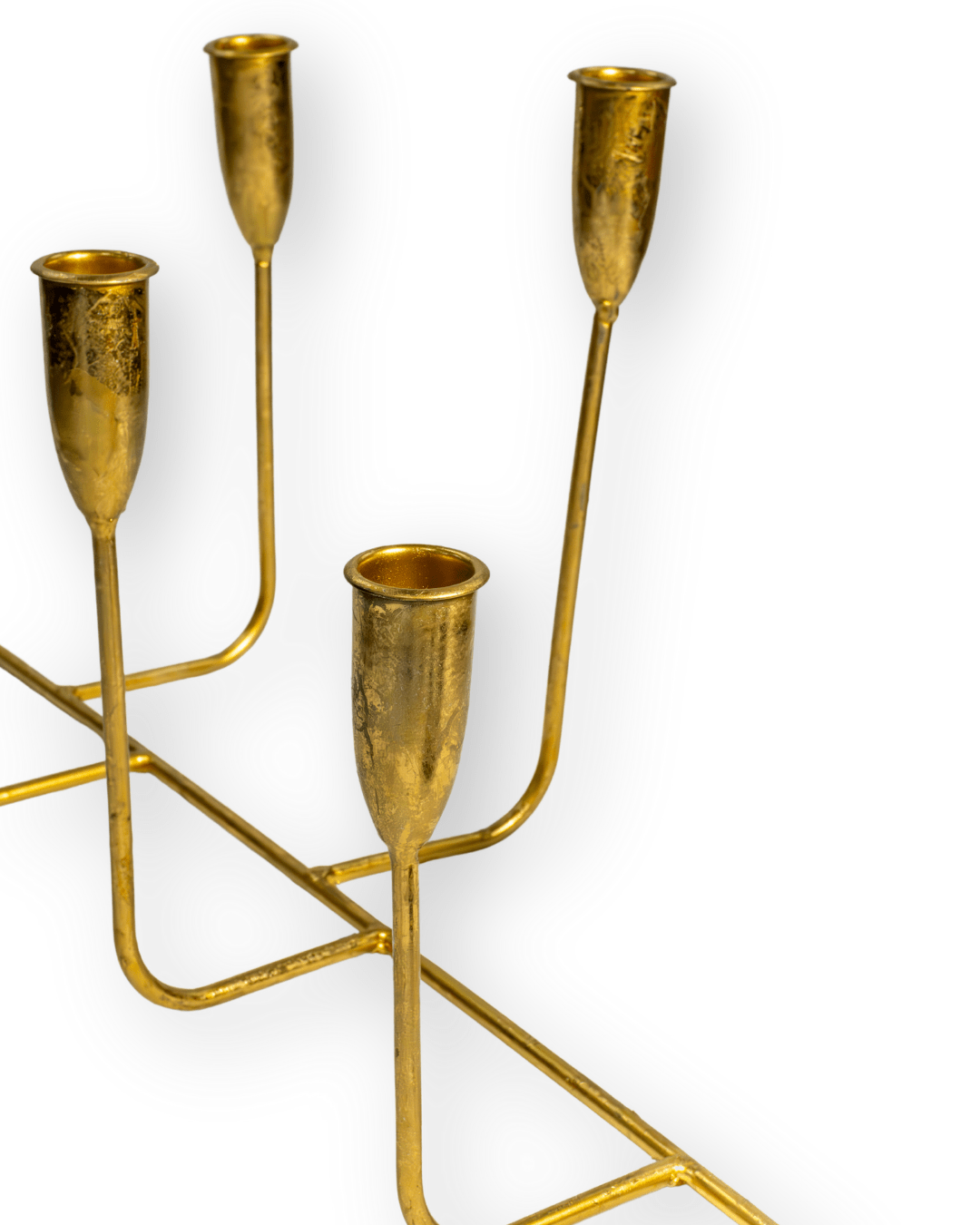 Candelabro dorado siete velas