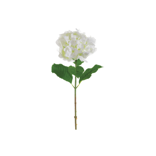 Decoración artificial - Flor hortensia con hoja