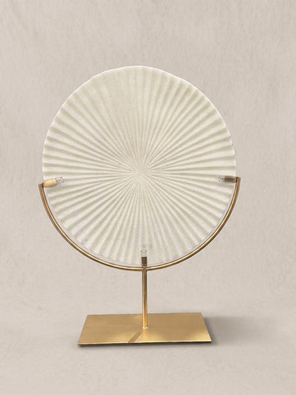 Escultura disco plano blanco