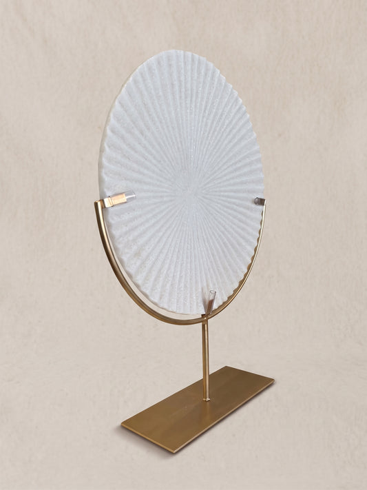 Escultura disco plano blanco