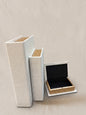 Juego de libros de yute blanco