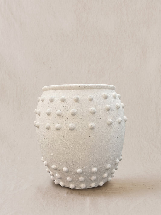 Jarrón uma bolita granito blanco