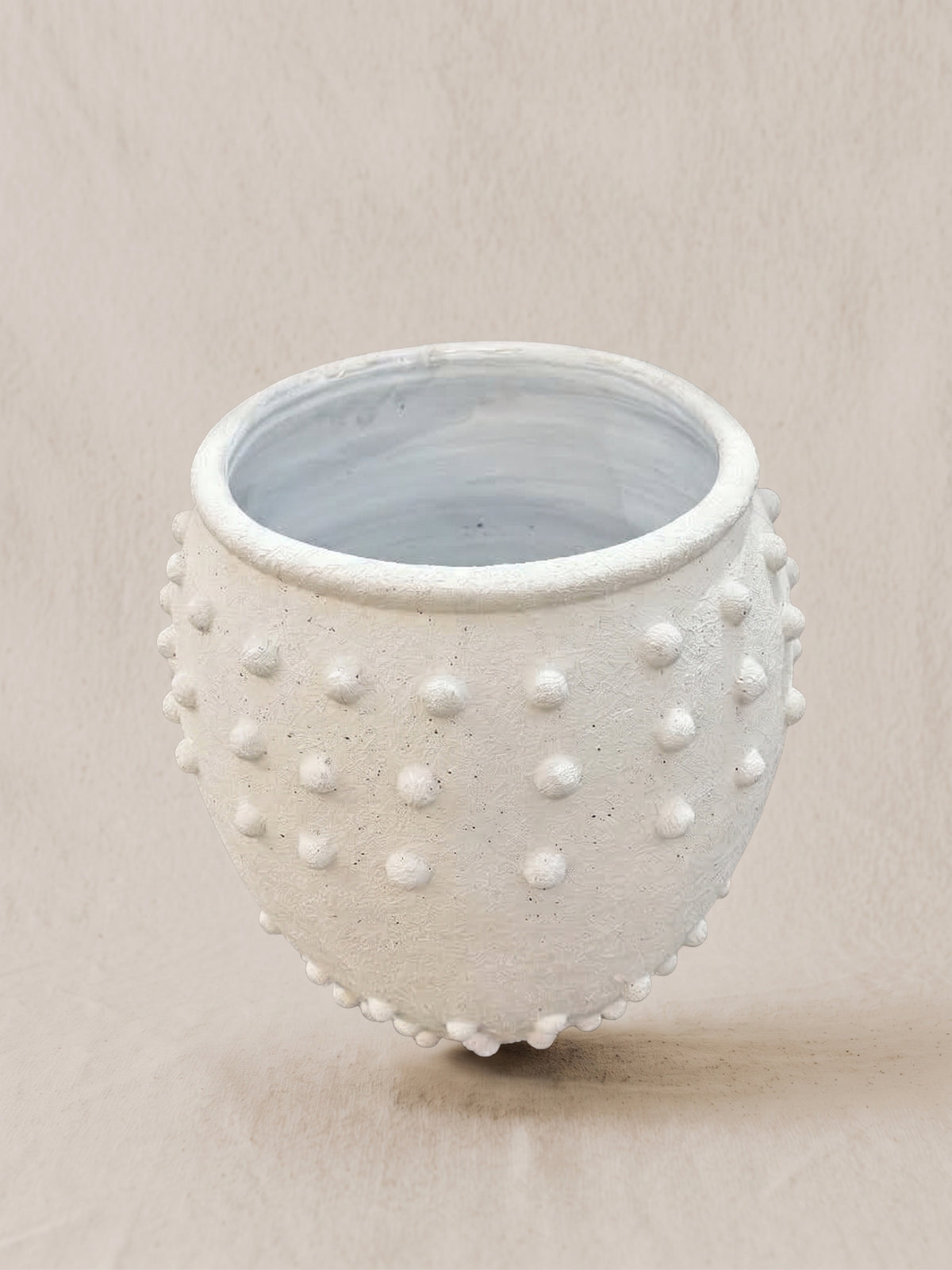 Jarrón uma bolita granito blanco