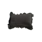 Funda de cojin en lino con olanes negro 50x50
