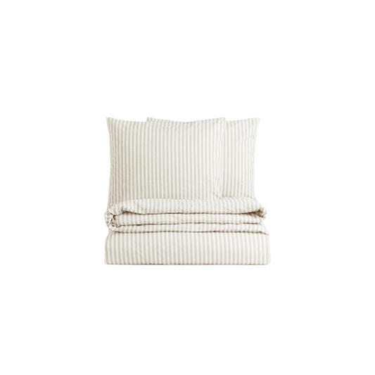 Set de funda de duvet a rayas beige king size