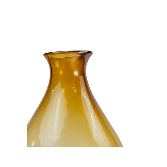 Florero jarron con labio ámbar cristal