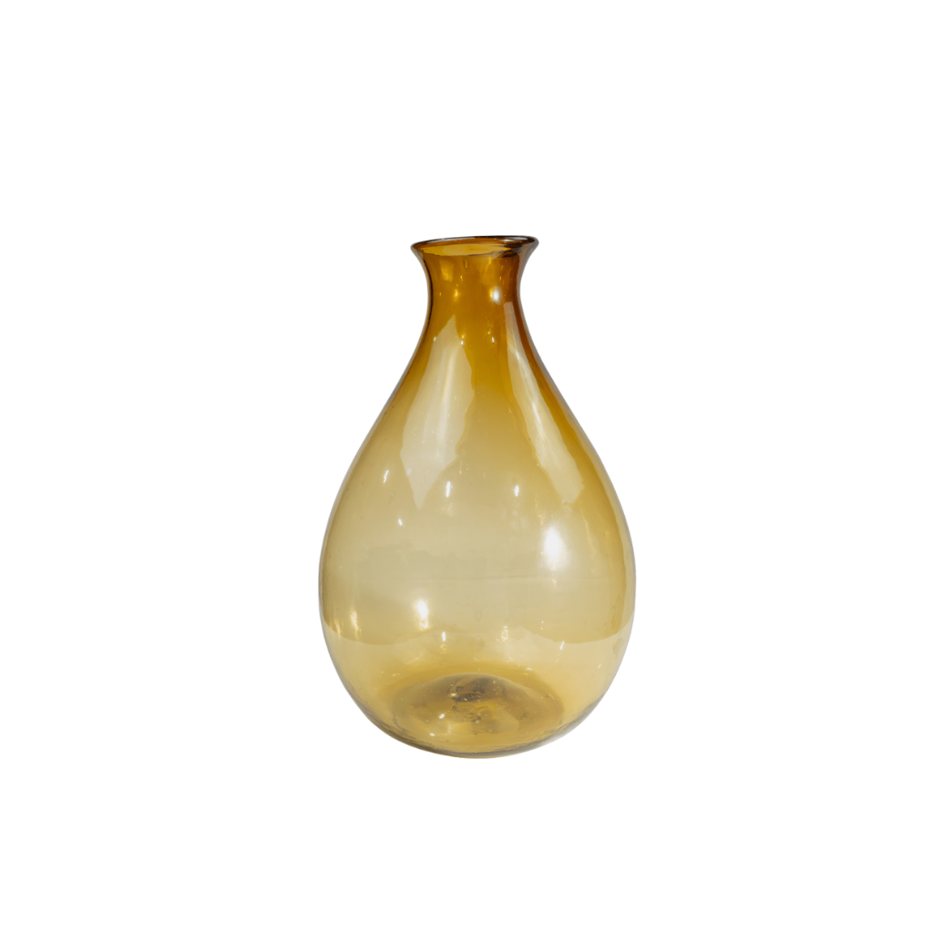 Florero jarron con labio ámbar cristal