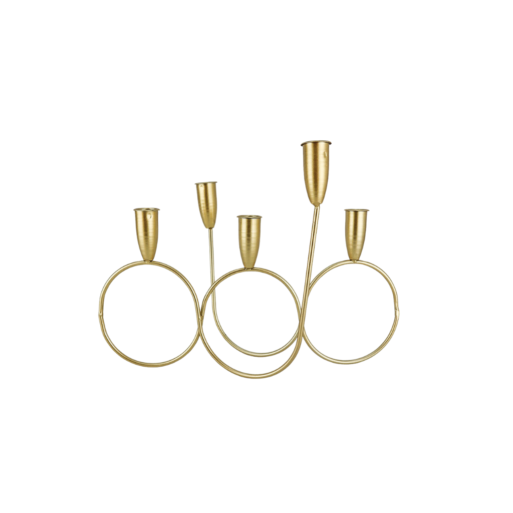 Candelabro 5 velas dorado