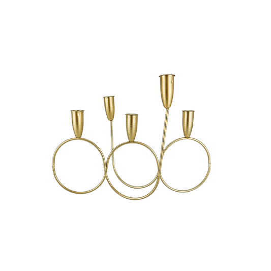 Candelabro 5 velas dorado