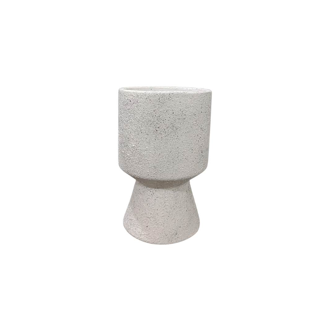 Florero vaso liso granito blanco