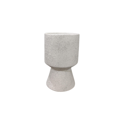Florero vaso liso granito blanco