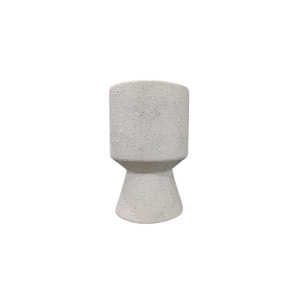 Florero vaso liso granito blanco
