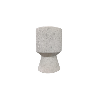 Florero vaso liso granito blanco