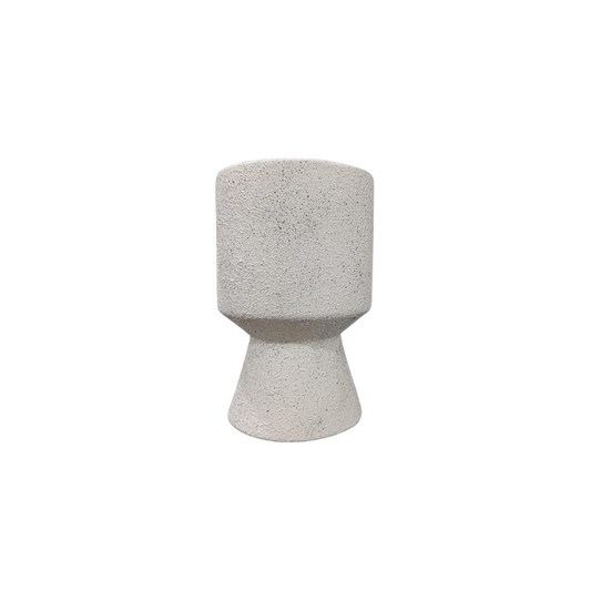 Florero vaso liso granito blanco