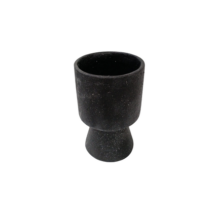 Florero vaso liso granito negro