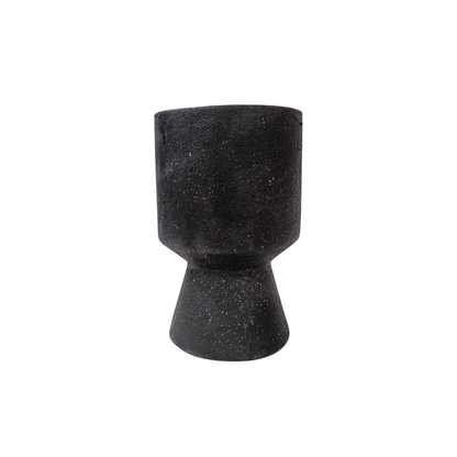 Florero vaso liso granito negro