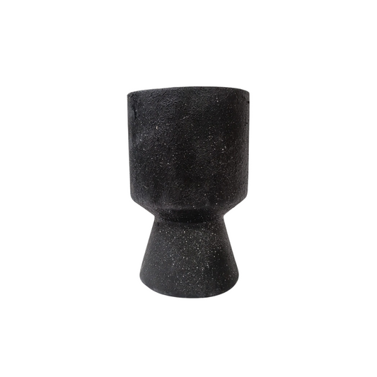 Florero vaso liso granito negro