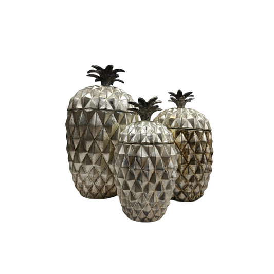 Bombonera de piña en vidrio vintage