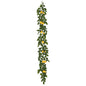 Decoración artificial - Guirnalda artificial verde  y amarillo